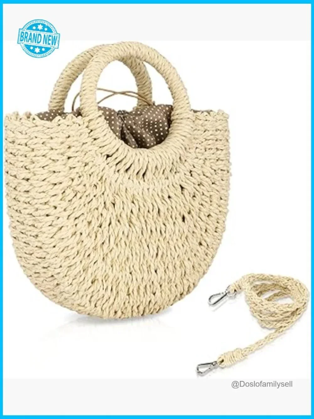 Straw Woven Hobo Bag Crossbody Shoulder Handwoven Beach Purse Rattan Boho